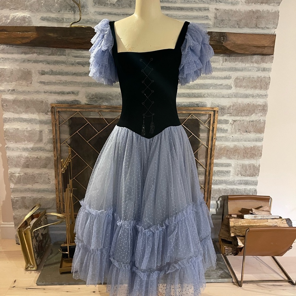 Elegant Black and Lavender Dress